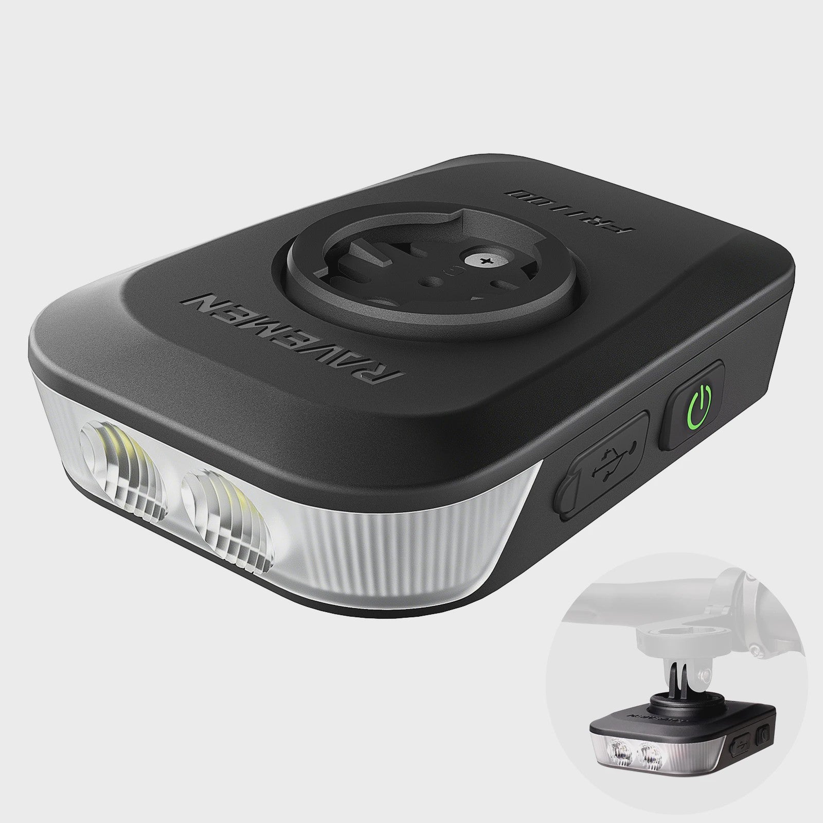 RAVEMEN FR1100 SE Fietslamp - 1100 Lumen, USB-C, GPS Compatibel, Automatisch Aan/Uit