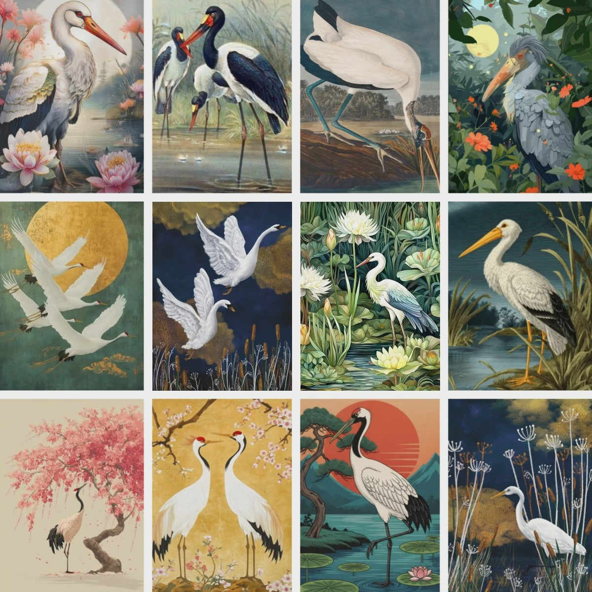 Diamond Painting Ooievaar Kustvogel - Volledige Ronde Diamanten Borduurkit voor Muurkunst