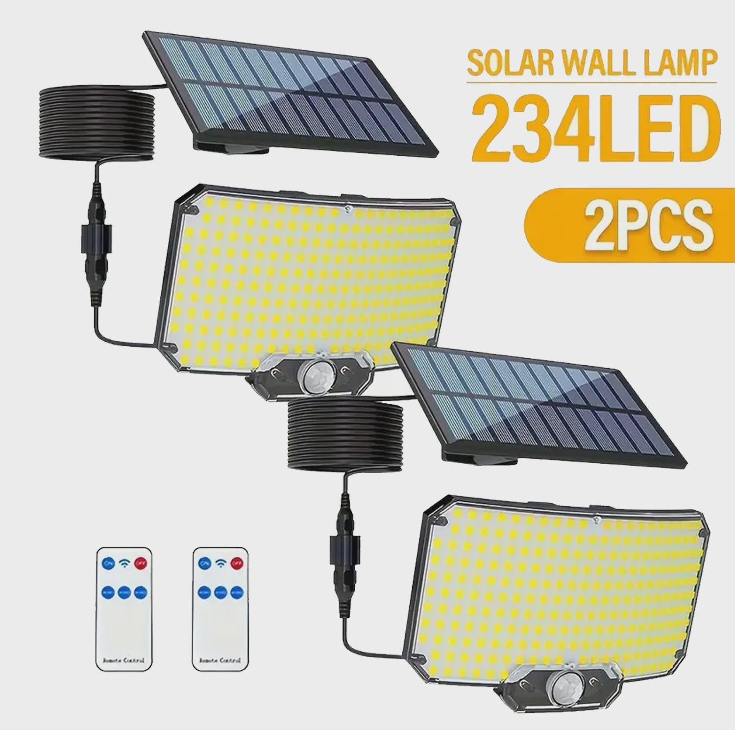 234 LED Solar Wandlamp met Bewegingssensor - Waterdicht IP65, Split Design voor Buiten en Garage