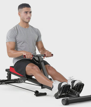 Home Roeitrainer Hydraulisch - 12 Weerstandsniveaus, 180kg Capaciteit, Full Body Workout