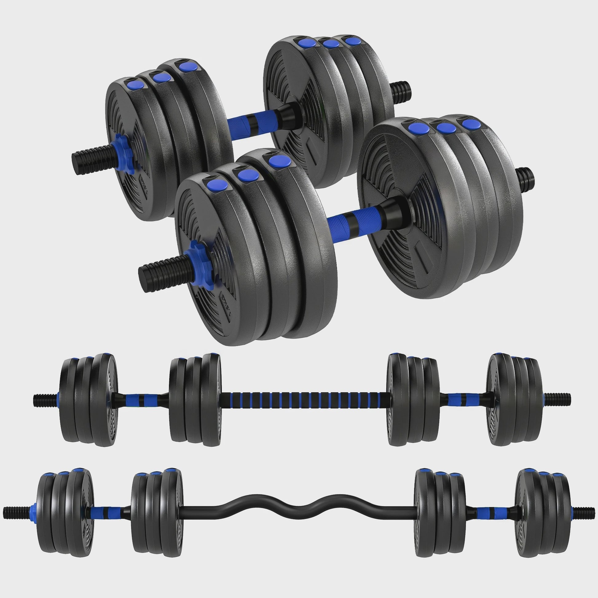 Verstelbare Dumbbell Set 25 kg - 3-in-1 Halter Kit met Barbell Optie