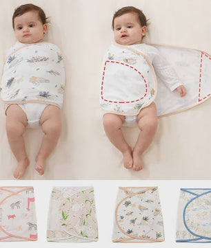Zachte Katoenen Baby Swaddle Wrap (0-6 mnd) - Anti-schrik slaapwikkel voor pasgeborenen
