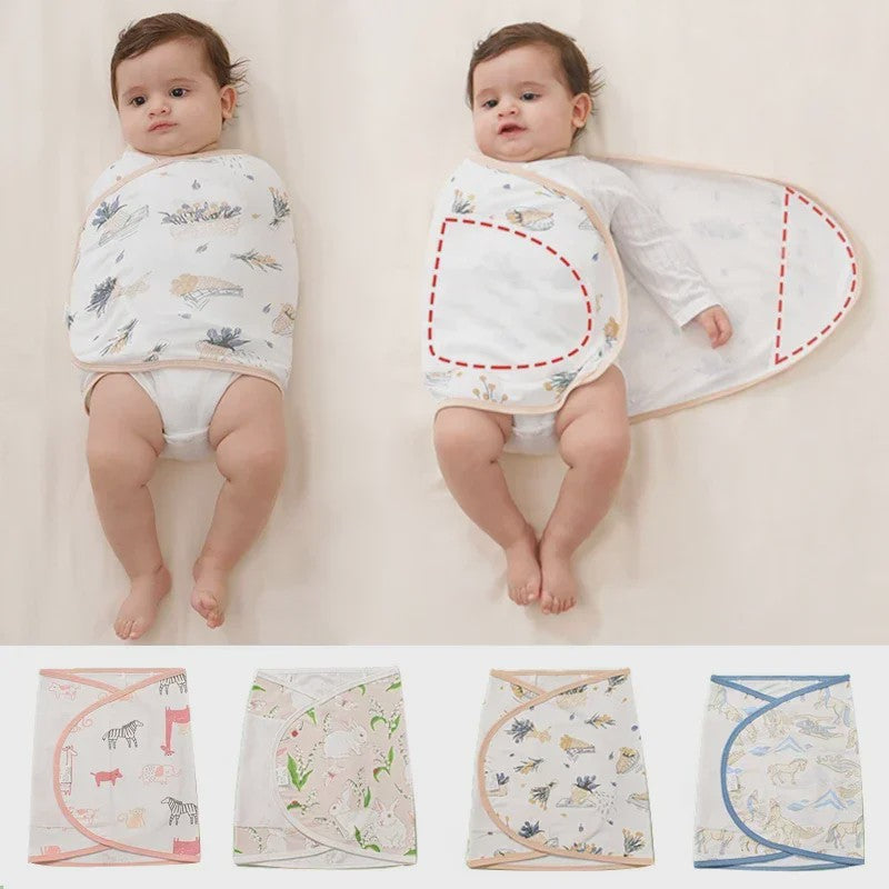 Zachte Katoenen Baby Swaddle Wrap (0-6 mnd) - Anti-schrik slaapwikkel voor pasgeborenen