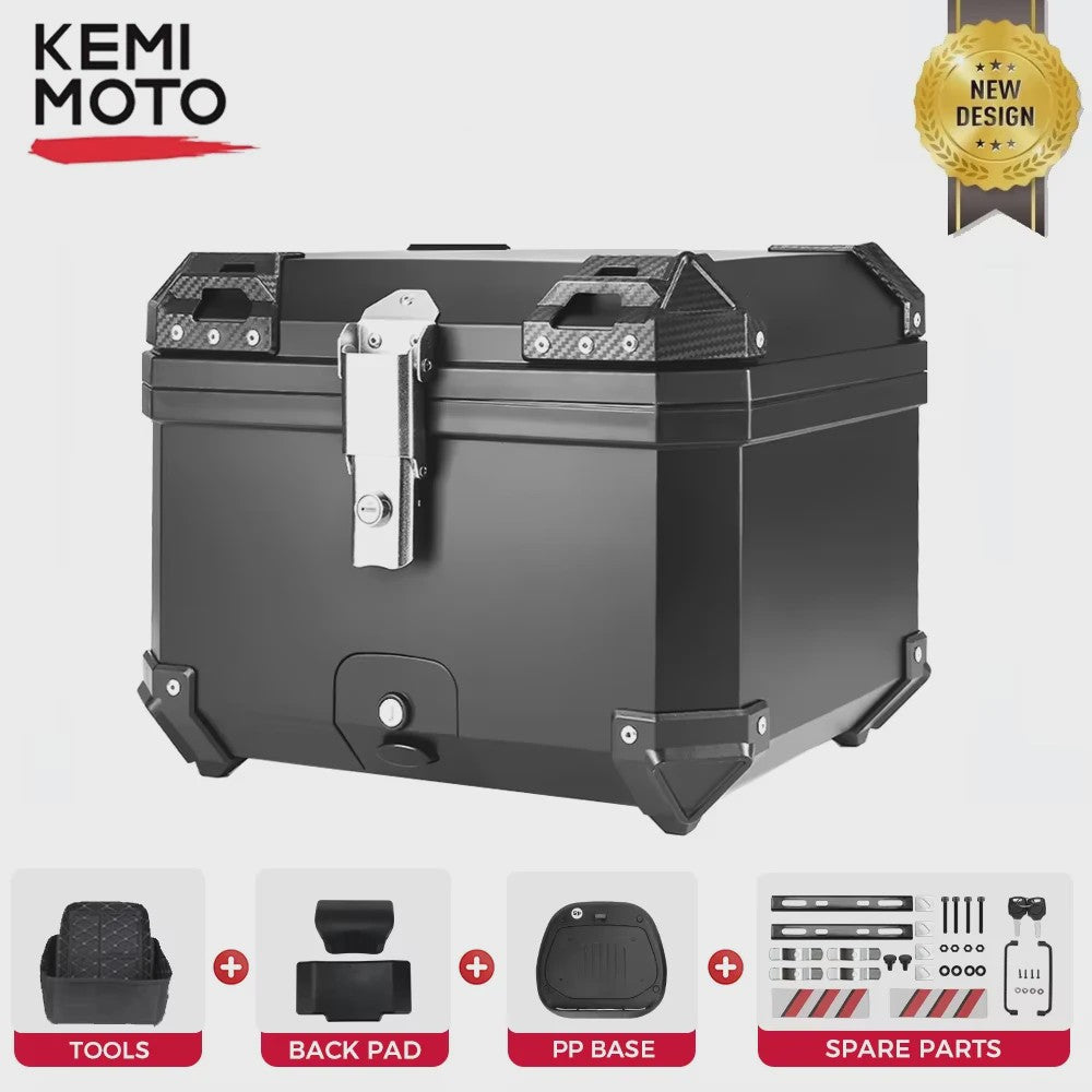 Universele Motor Topkoffer - 45L/57L/65L - Waterdicht & Veilig - Helm Opbergbox