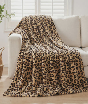 Luxe Leopard Print Fleece Plaid - Zacht & Warm voor Bank en Sofa