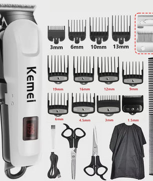 Kemei KM-809A Professionele Draadloze Baardtrimmer & Haarknipper voor Heren
