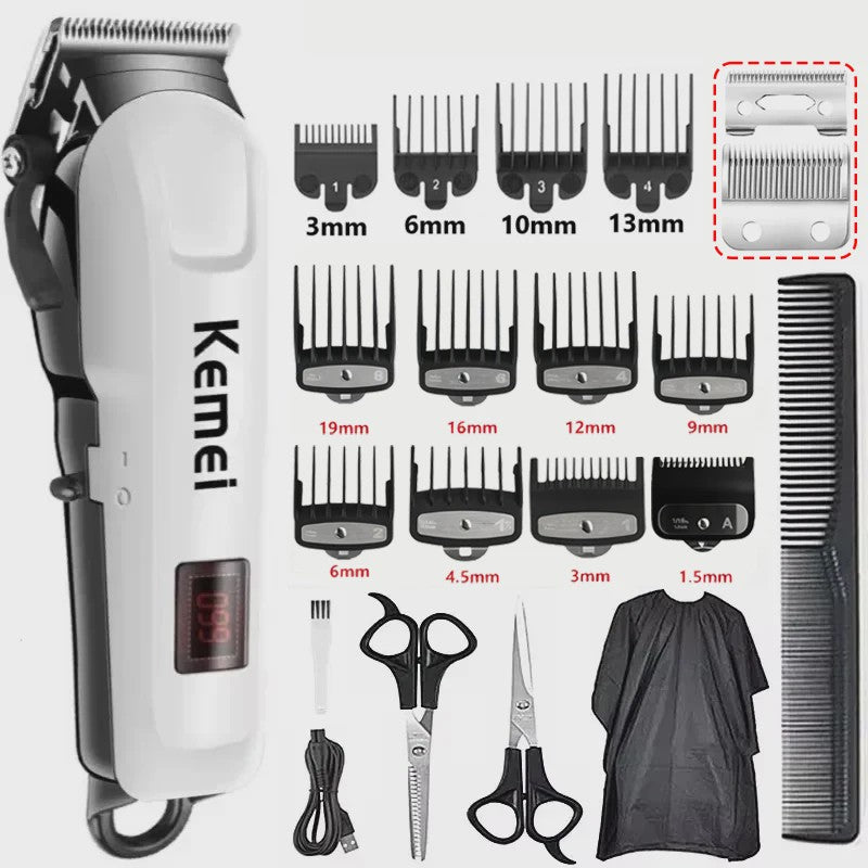 Kemei KM-809A Professionele Draadloze Baardtrimmer & Haarknipper voor Heren