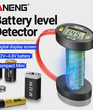 ANENG BT138 Universele Batterij Tester met LCD - Meet AA, AAA, C, D, 9V, Lithium & Knoopcel Batterijen