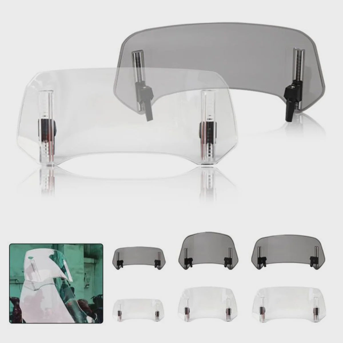 Universeel Verstelbaar Motorfiets Windscherm Verlengstuk - Clamp-On Spoiler Deflector