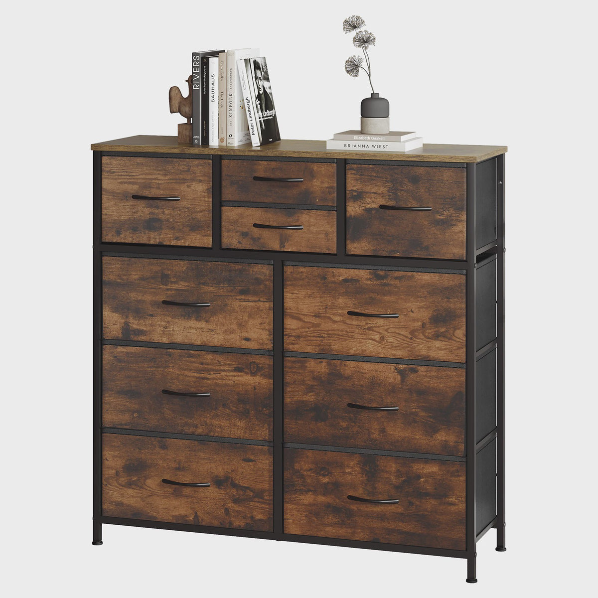 Industriële Ladekast met Metalen Frame - Stijlvolle Opbergkast voor Woonkamer, Slaapkamer of Hal