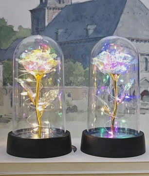 Eeuwige Roos met LED Licht - Magische Folie Bloem voor Valentijn, Kerst & Decoratie