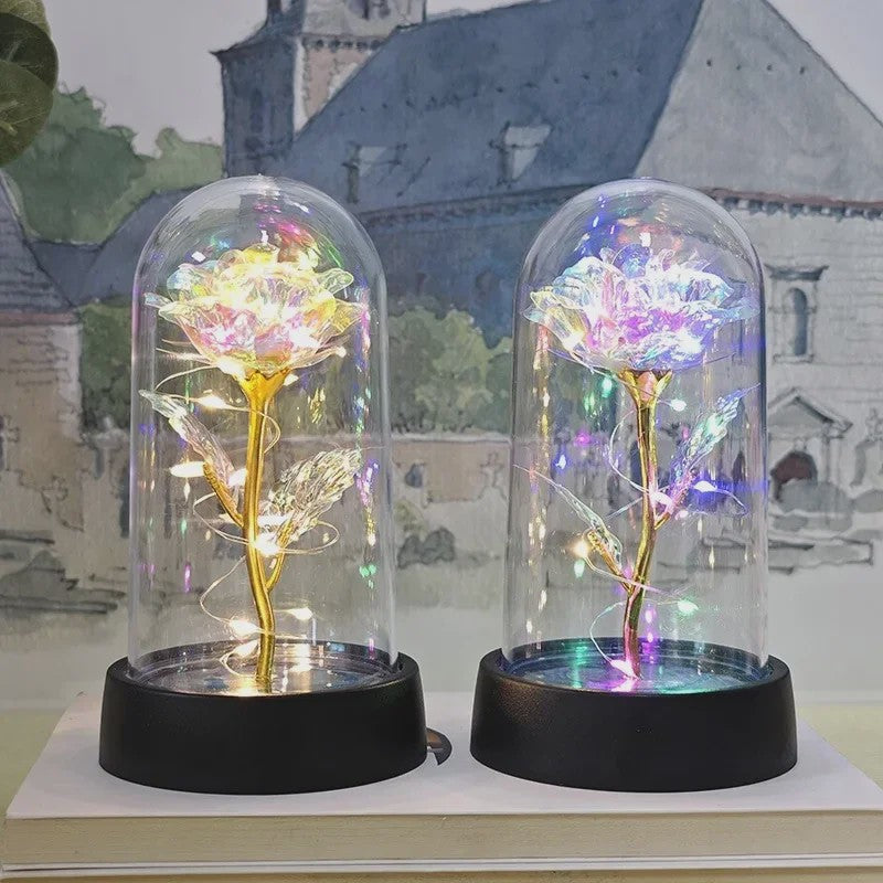 Eeuwige Roos met LED Licht - Magische Folie Bloem voor Valentijn, Kerst & Decoratie