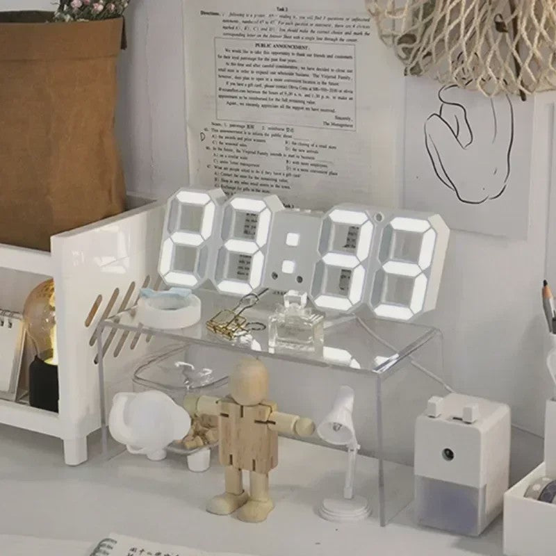 Moderne Digitale Wandklok met LED Display - Stijlvol en Functioneel voor Elk Interieur