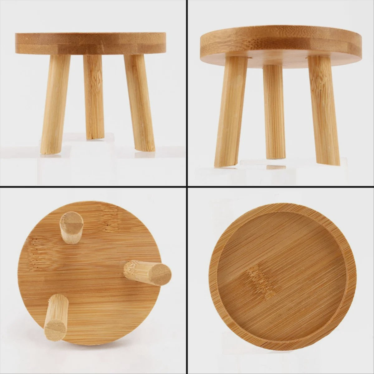 Houten Plantenstandaard Bloempot Voet Krukje - Decoratief en Stabiel voor Binnen en Buiten