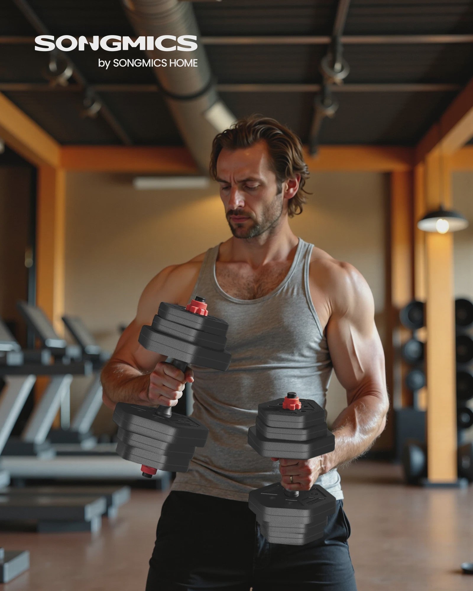 SONGMICS Verstelbare Dumbbell Set - Hexagon Vorm, 20kg Totaal Gewicht, Ideaal voor Krachttraining