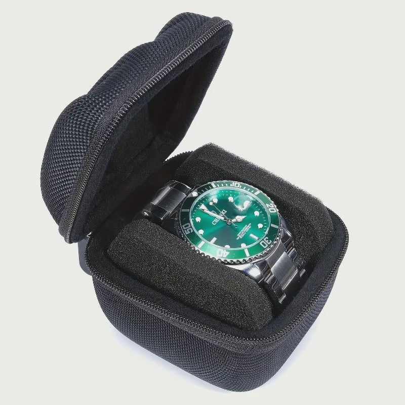 Zwarte Horloge Opbergdoos - Hardcase met Zachte Kussens en Fluweel Voering