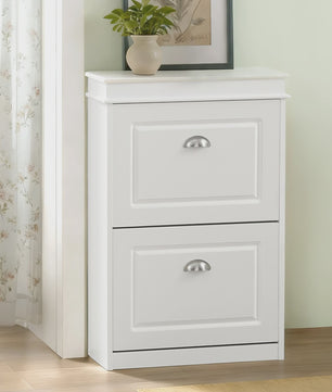 Stijlvolle Schoenenkast met 2 Klepkasten en 4 Opbergvakken - 54x83x24cm