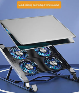 Opvouwbare Laptop Koeler Stand met 4 Ventilatoren - Verstelbaar & Draagbaar