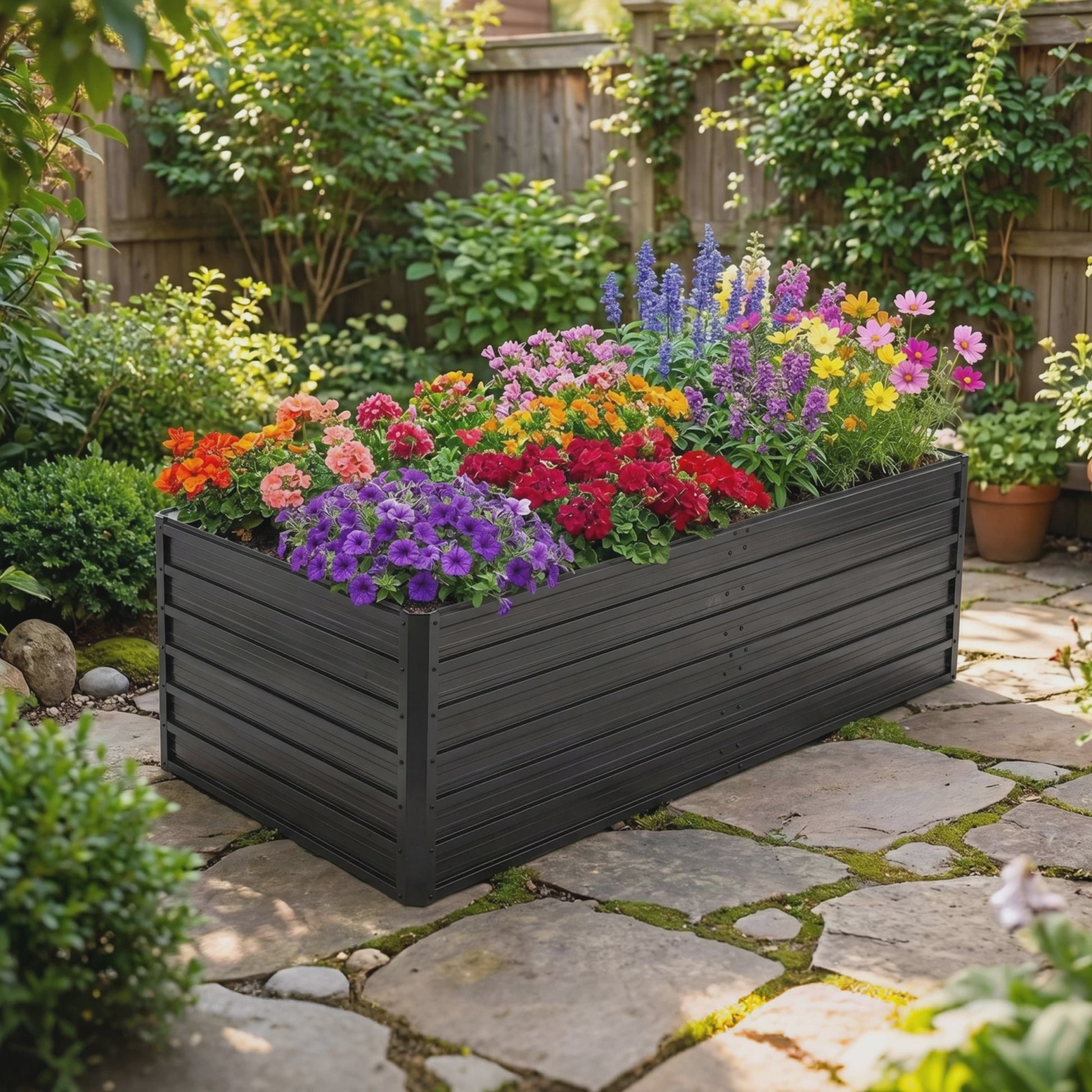 Verhoogd Metalen Tuinbed 190x90x64cm - Zwaar Uitvoering, Roestvrij & Waterdicht
