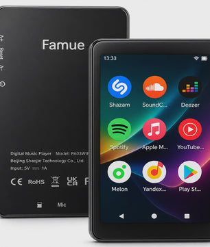 Famue PA03 Android MP3/MP4 Speler - 48GB, WiFi, Lossless Audio & App Downloads