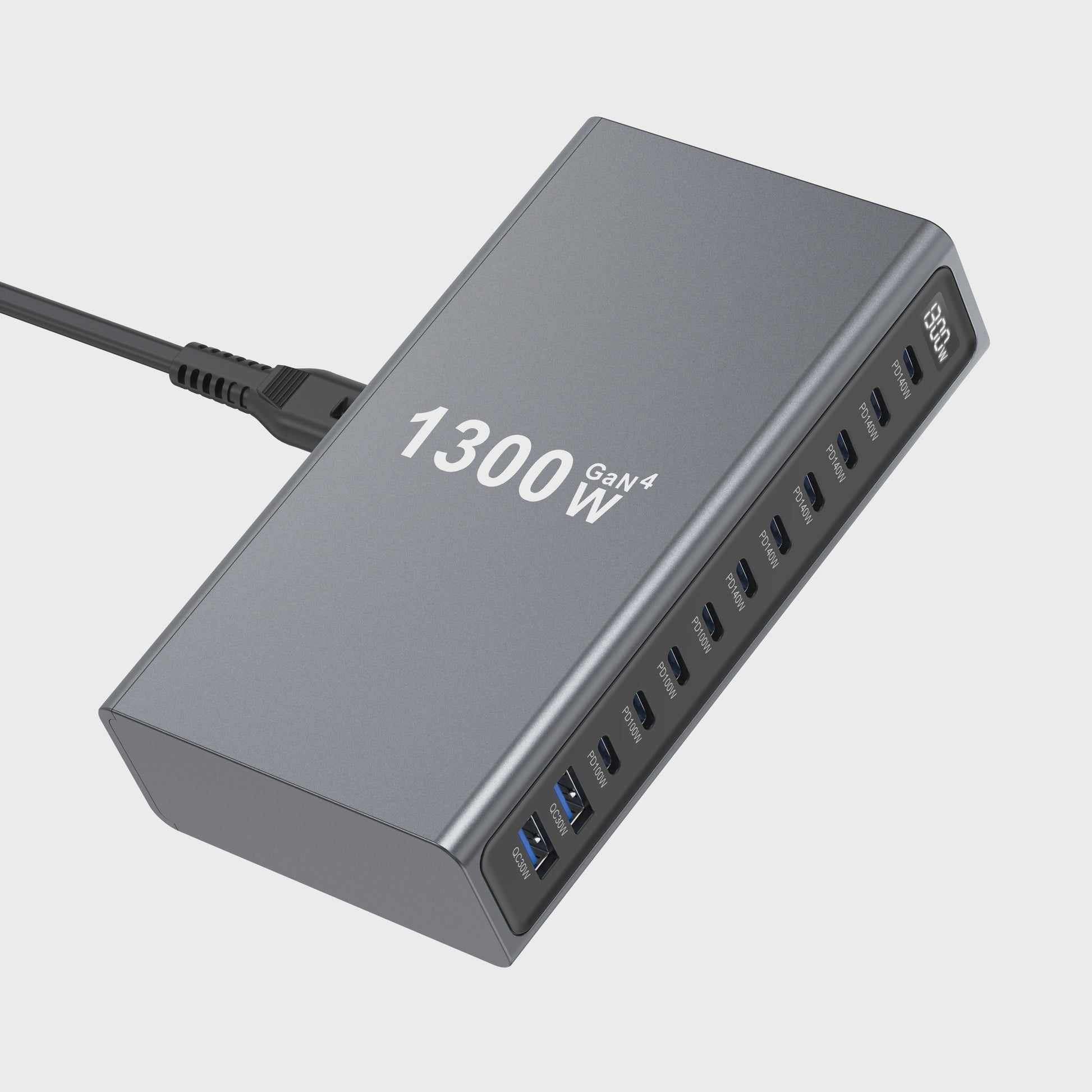 1300W GaN Desktop Snellader Station met Meerdere USB-C Poorten voor Laptops, Tablets & Smartphones