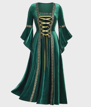 Middeleeuwse Gothic Jurk met Bandage Detail - Perfect voor Halloween Cosplay en Feesten