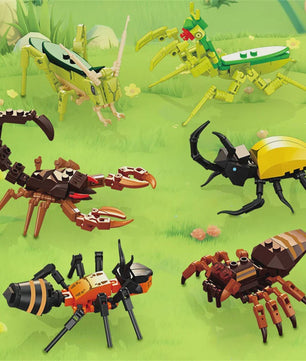 Bouwblokken Insecten Set: Vlinder, Bij, Mier, Sprinkhaan & Meer - Educatief Speelgoed voor Kinderen