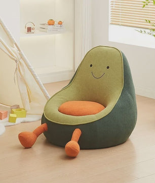 Schattige Avocado Kinderfauteuil - Zachte Zitzak voor Peuters en Kinderen
