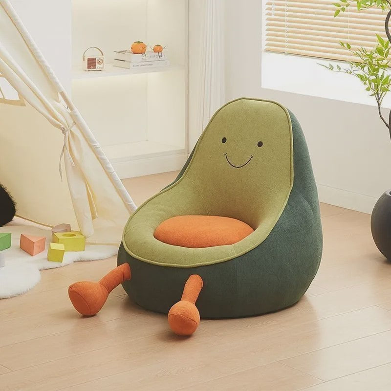 Schattige Avocado Kinderfauteuil - Zachte Zitzak voor Peuters en Kinderen