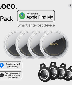 HOCO 4-Pack Anti-Verlies Tracker: GPS Locator voor Apple AirTag - Ideaal voor Sleutels, Portemonnee, Auto & Huisdieren