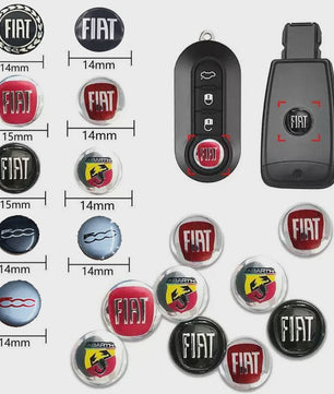 Fiat & Abarth Auto Sleutel Stickers - Emblemen voor Fiat 500, Punto, Panda en meer