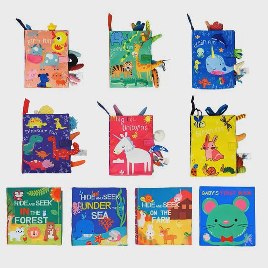 Interactief Stoffen Babyboek met Geluid & Sensopatische Elementen (0-36 Maanden)