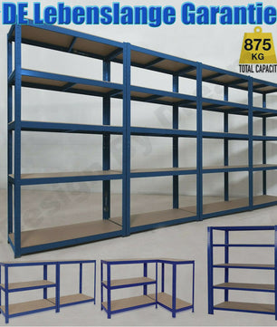 DayPlus Storage Shelving Heavy Duty Adjustable Boltless Garage Metal Shelf, Workshop Shelf, Max Load 875kg,Easy Installation