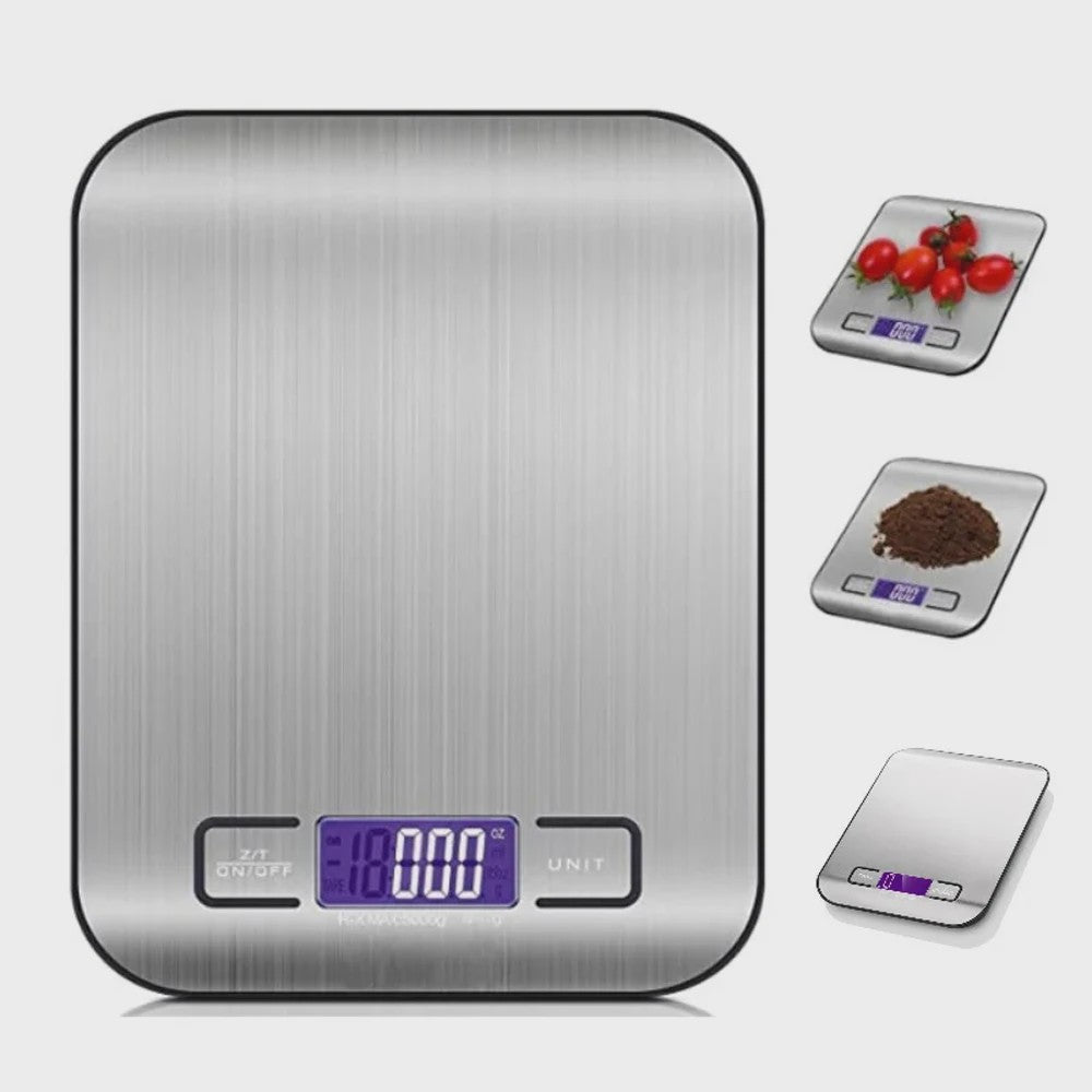 RVS Keukenweegschaal 5kg/1g - Precisie Digitale Voedselweegschaal met LCD Display