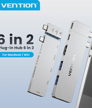 Vention Thunderbolt 4 Docking Station: 6-in-2 USB-C Hub met 8K@240Hz, 80Gbps, 140W PD en HDMI 4K@60Hz