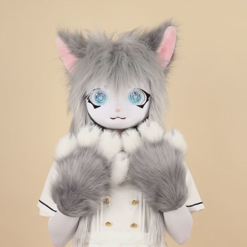 Furry Cosplay Masker Hoofddeksel - Kat & Konijn Stijl voor Kinderen & Feestjes