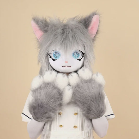 Furry Cosplay Masker Hoofddeksel - Kat & Konijn Stijl voor Kinderen & Feestjes