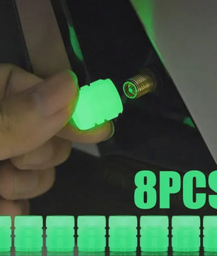 8x Lichtgevende Ventieldopjes voor Auto, Motor & Fiets - Nachtelijk Glow Effect