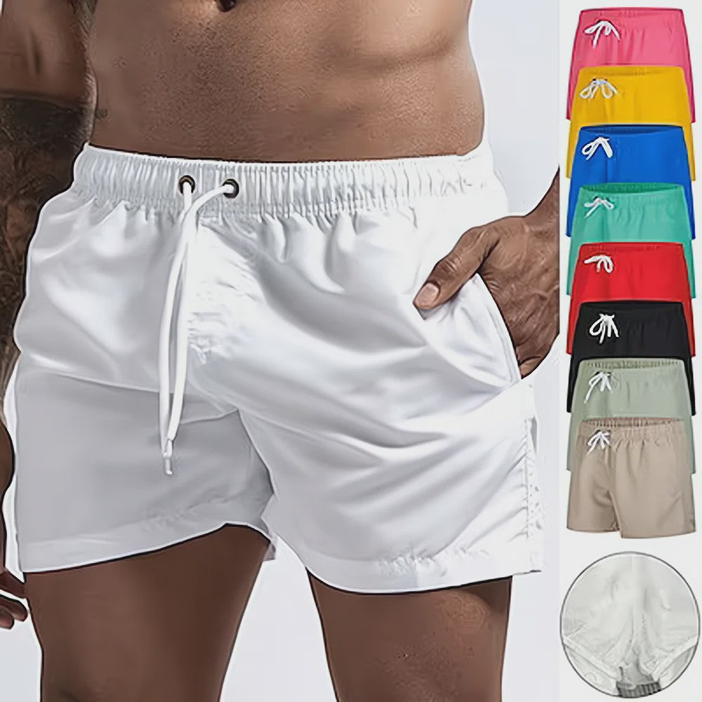 Heren Sneldrogende Zwemshorts met Trekkoord en Zakken - Perfect voor Strand en Zomeractiviteiten