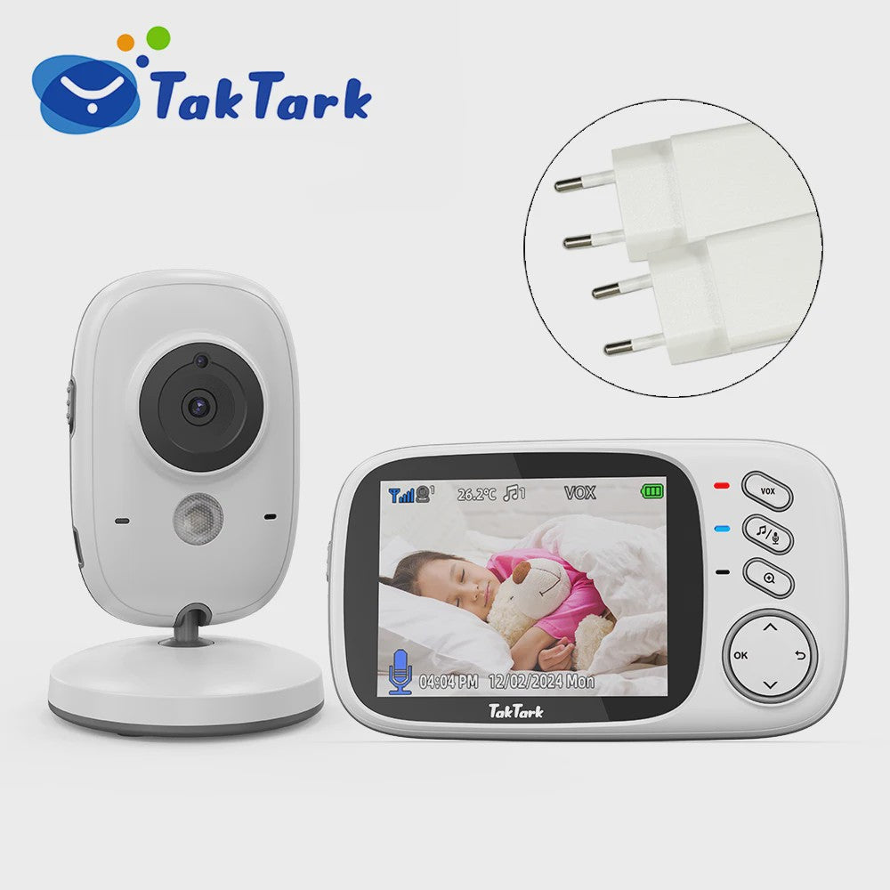 Draadloze Babyfoon met 3.2" Scherm, Nachtzicht, Temperatuur & Melodieën
