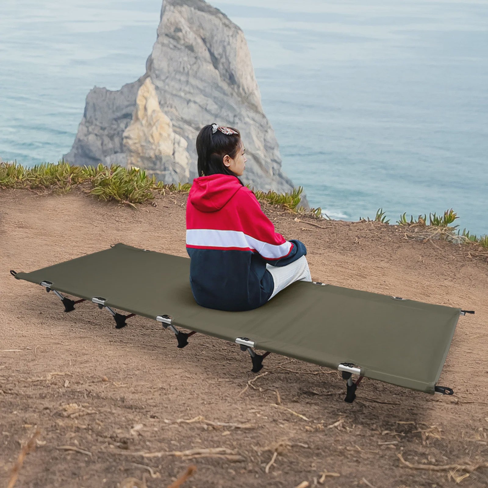 Ultralichte Opvouwbare Camping Cot - Draagbaar Bed met 150kg Capaciteit voor Buitenactiviteiten