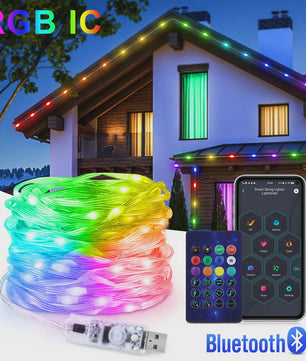 Slimme LED Kerstverlichting met Afstandsbediening & Bluetooth - USB Feestverlichting voor Binnen & Buiten