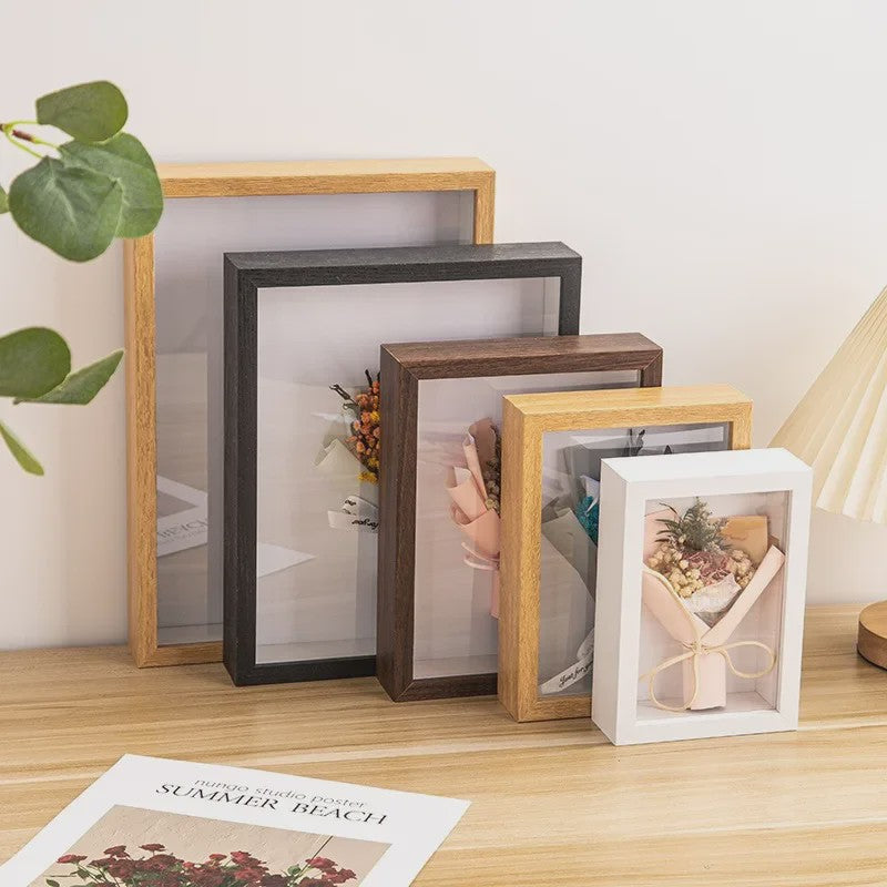 3D Houten Fotolijst - Diepte 3/5cm - Droogbloemen & Specimina