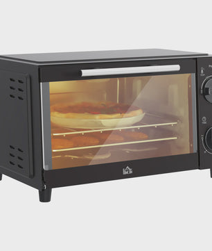 Homcom Mini Elektrische Oven 9L - Compacte Keukenoven met Timer & Temperatuurregeling