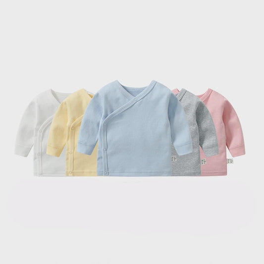 Newborn Baby Kimono Shirt Lange Mouw 100% Katoen - Makkelijk Aan & Uit