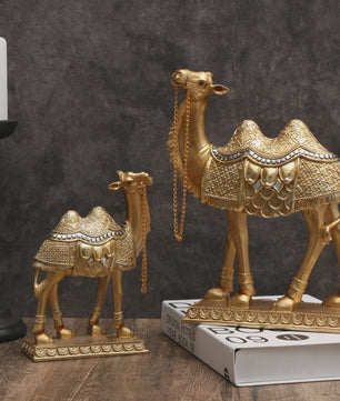 Luxe Gouden Camel Beeld - Decoratief Kunstobject voor Binnen