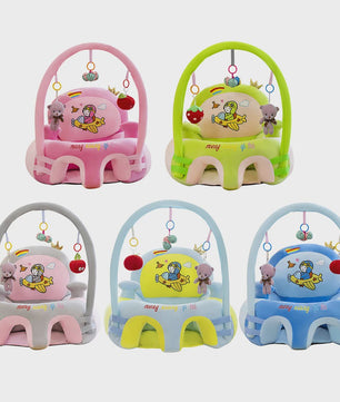 Pluche Baby Zitje met Speelboog - Leer Zitten & Voeden
