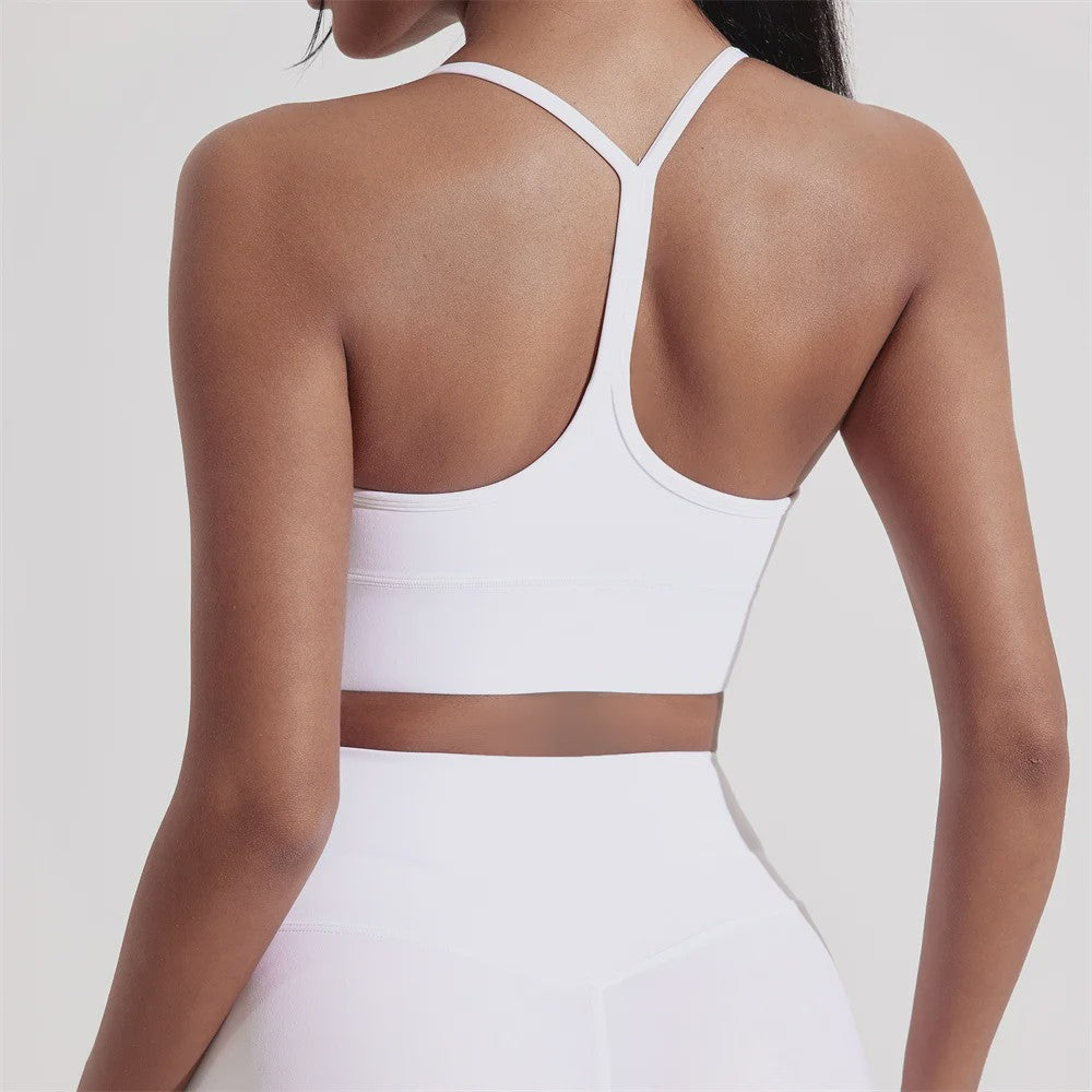 Sportieve Seamless BH Top met Y-Rug en Afneembare Pads - Comfortabel voor Yoga, Fitness & Training