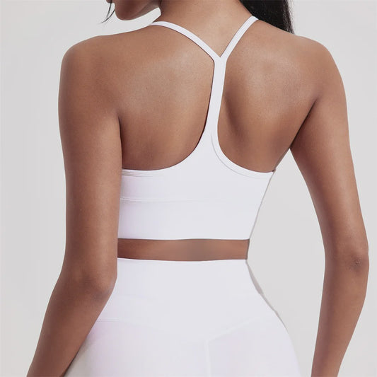 Sportieve Seamless BH Top met Y-Rug en Afneembare Pads - Comfortabel voor Yoga, Fitness & Training