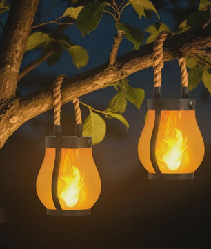 Zonne-energie Vlam Lantaarn - Sfeervolle Decoratie voor Tuin, Terras & Camping